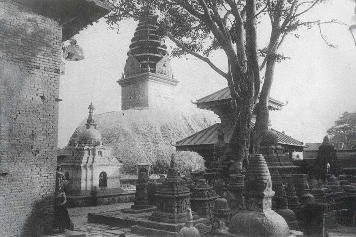 Old picture of Swayambhunath